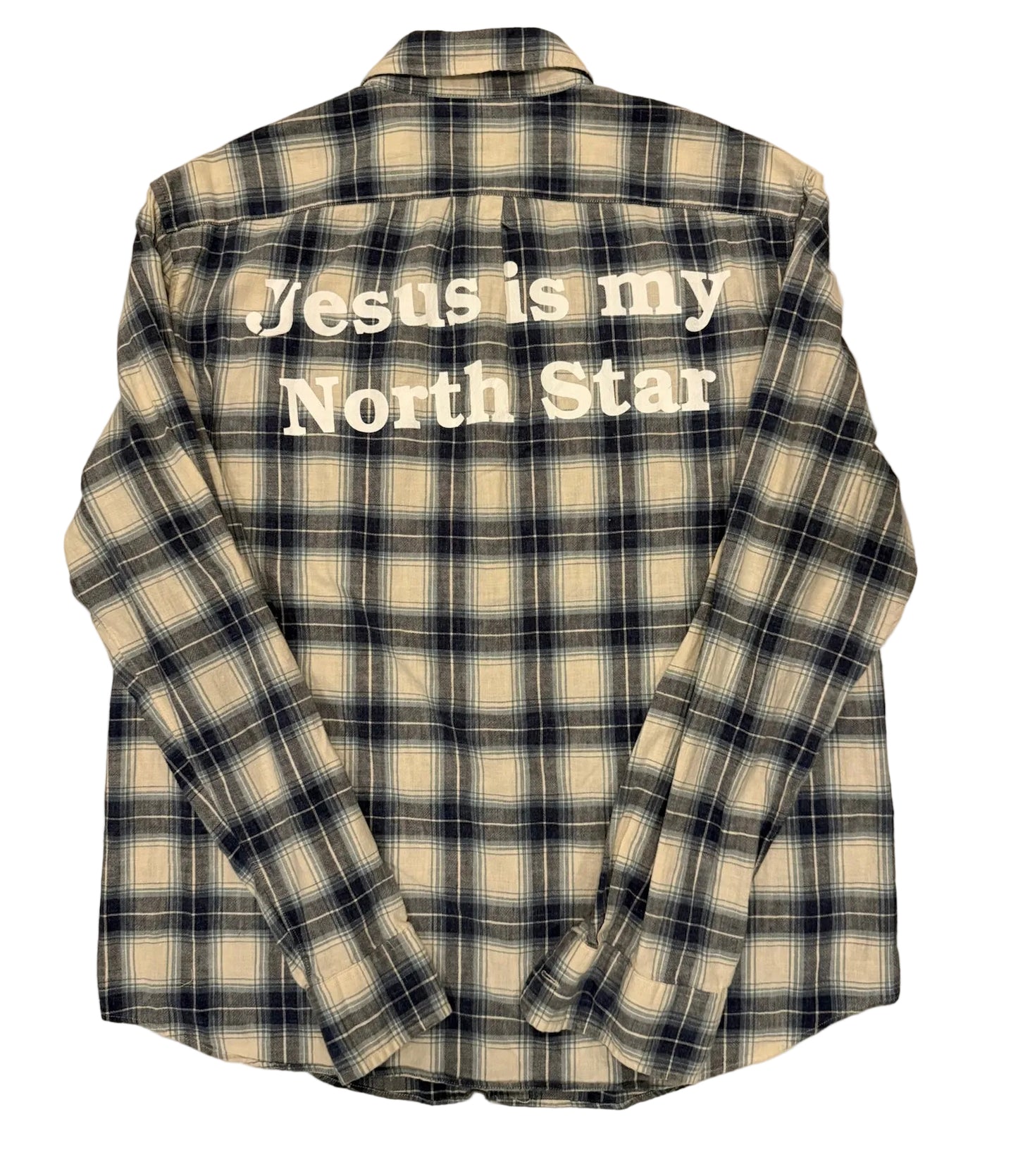 Blue & White Plaid Flannel XL