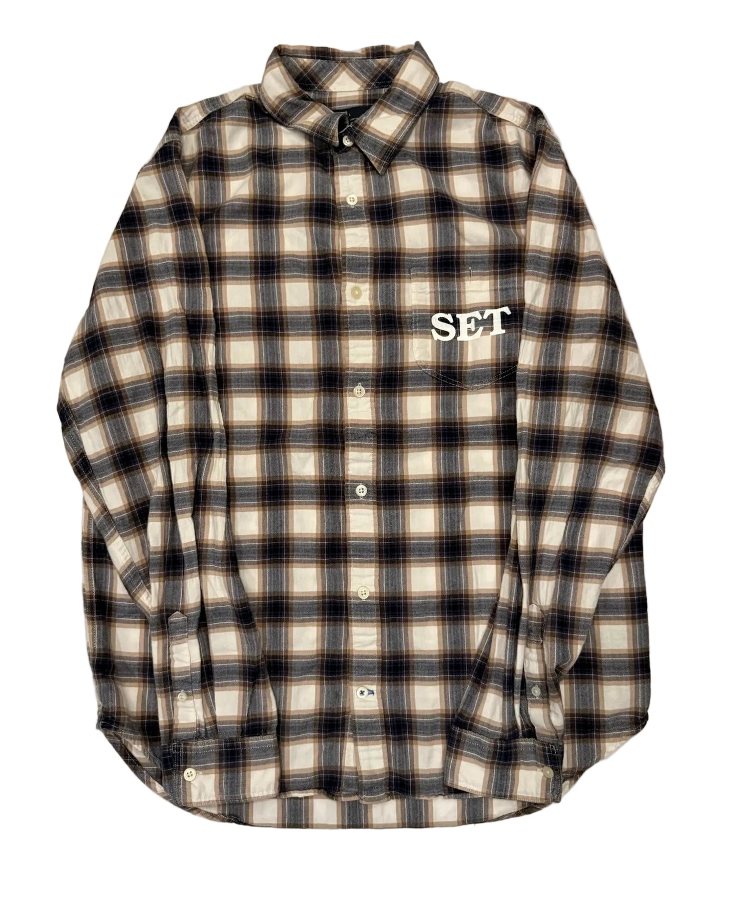 Brown Plaid Flannel L