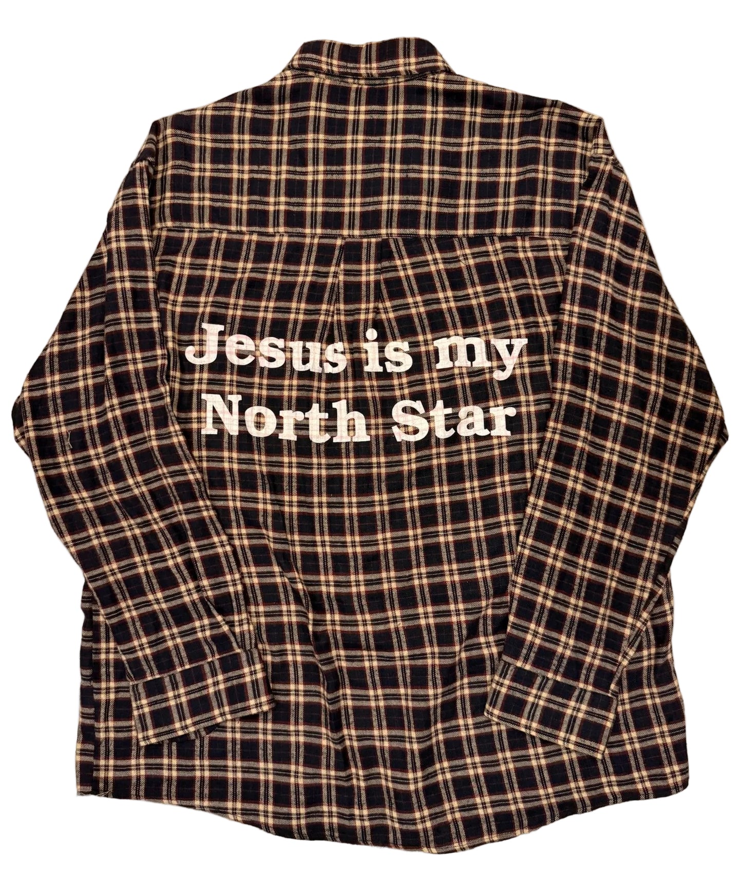 Navy Plaid Flannel L