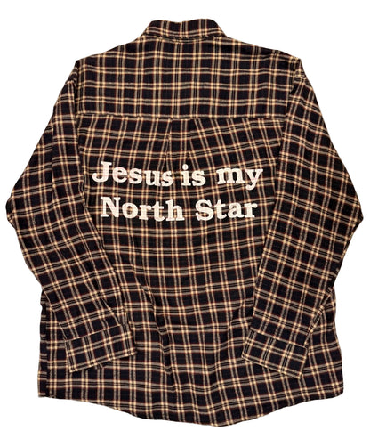Navy Plaid Flannel L