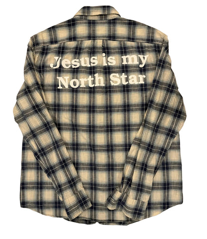 Blue & White Plaid Flannel XL
