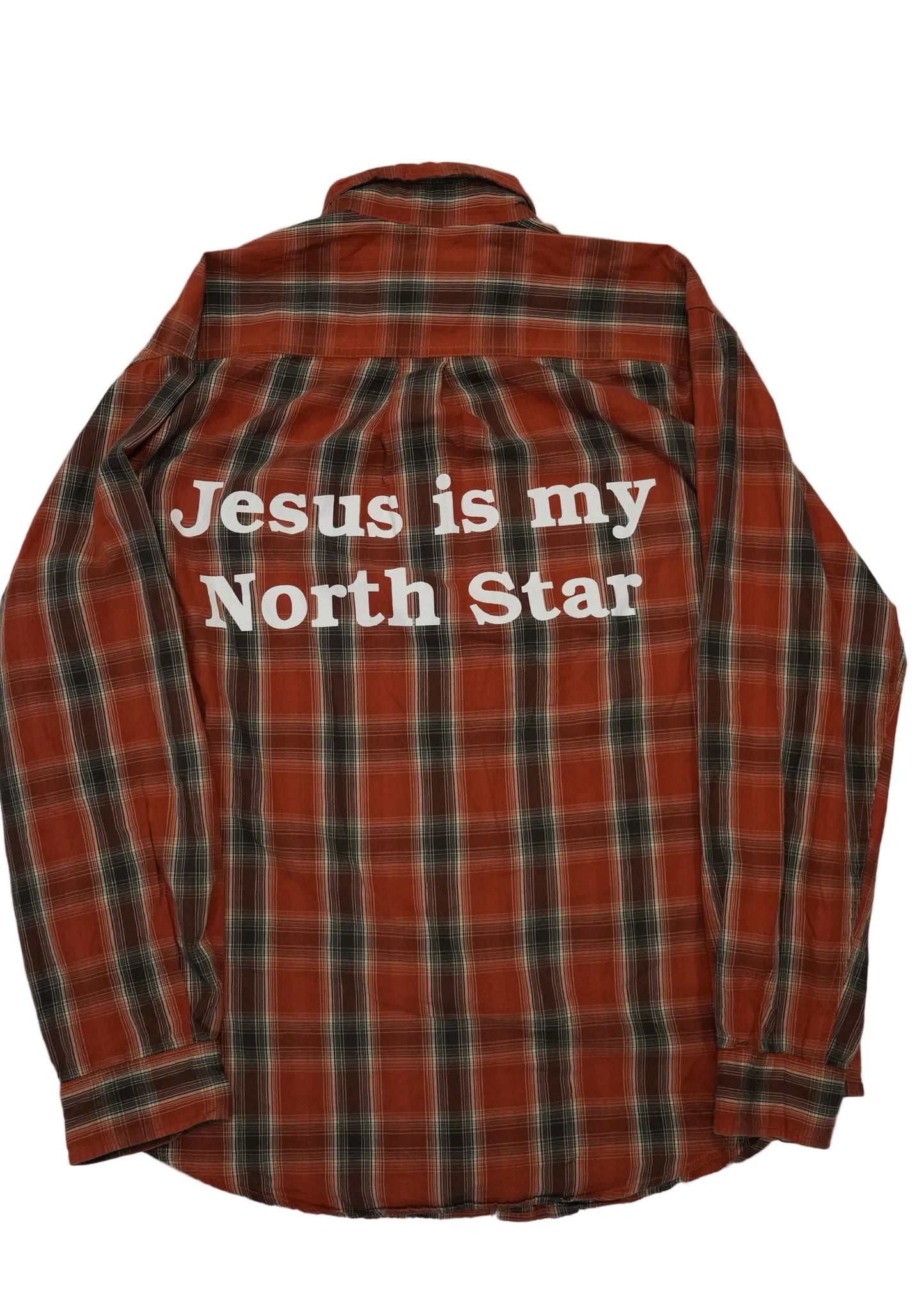 Orange Plaid Flannel M